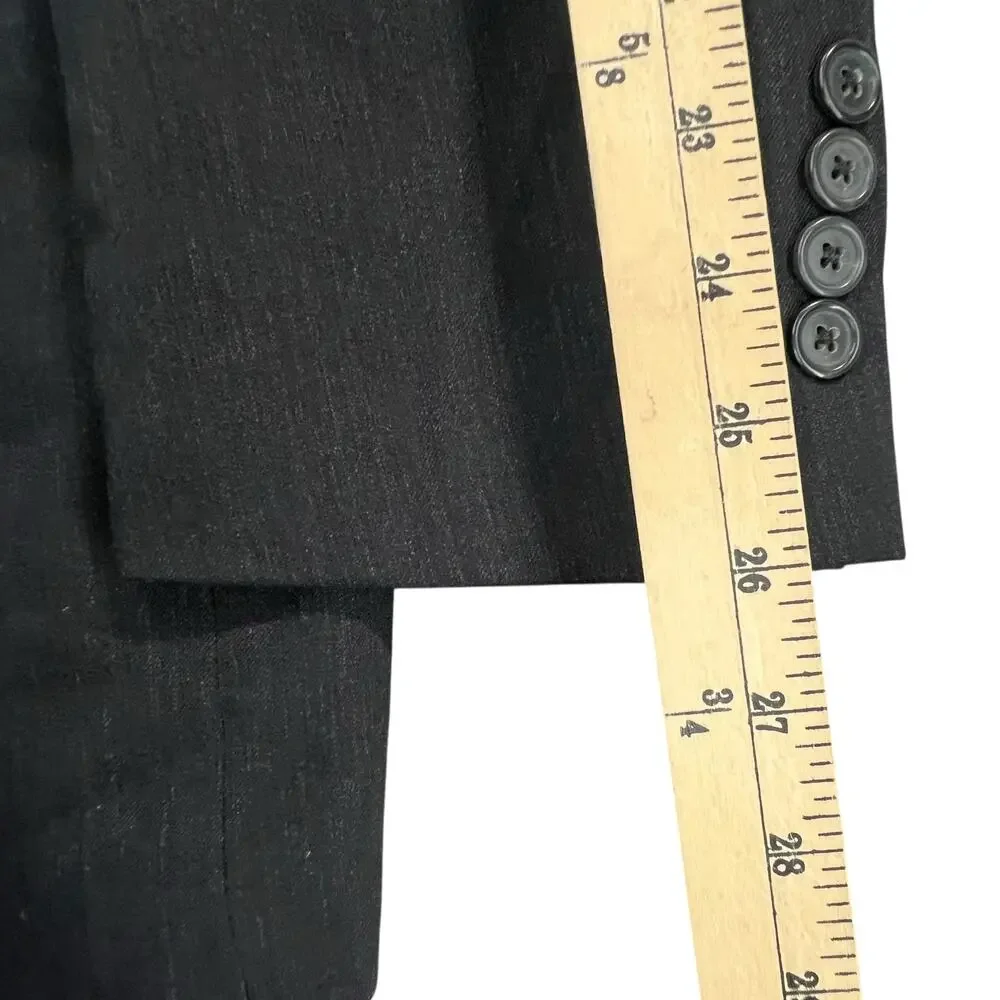 Pronto‎ Uomo Suit Jacket Mens 42L Black Wool Sport Coat Blazer Business Classic